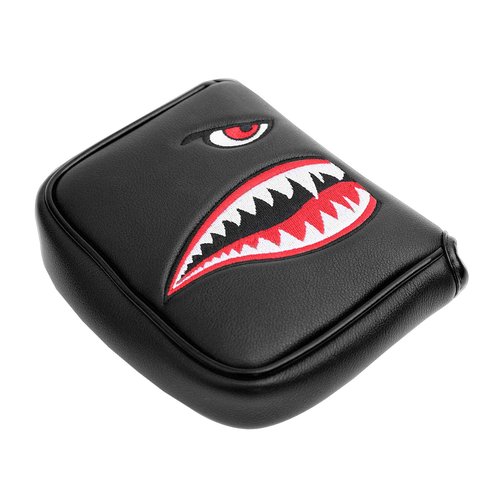 SHABIER Black Golf Putter Cover with Tiger Shark Design Golf Large Mallet Headcover