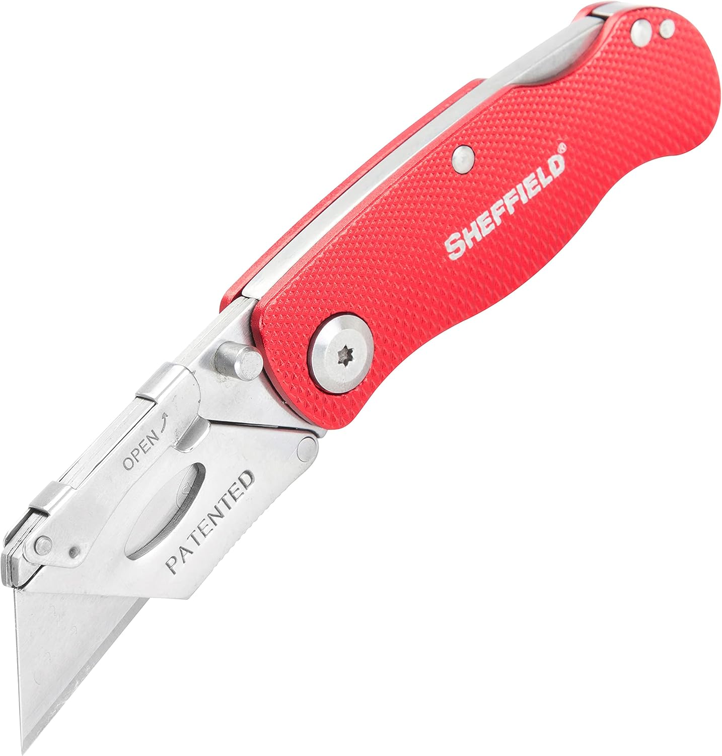 Sheffield Folding Utility Knife - Aluminum Handle, Accepts Standard Blades | Ideal for Home, Office & Trades