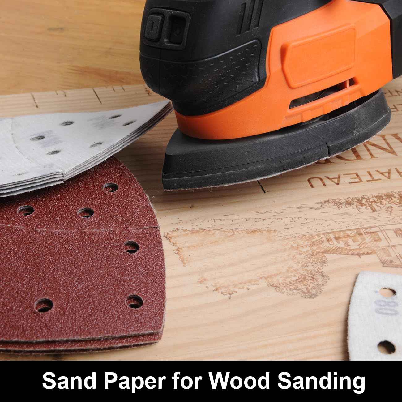 Dobetter 150 PCS Mouse Sander Sandpaper Sand Paper Assortment Pack 60/80/120/180/220 Grit with Holes Hook and Loop Detail Sander Finger Sander Pads