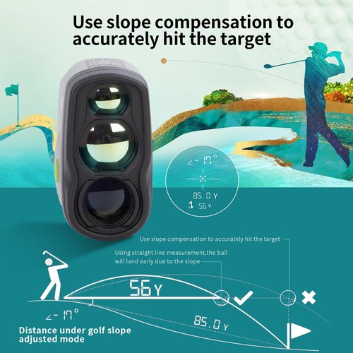 BRESSER Golf Range Finder for Hunter with Slope, 1300Yards Laser Range Finder Golfing, 6X Magnification, Flag Pole Locking Vibration, Golf Accessories & Men's Golf Gift, Tournament Legal