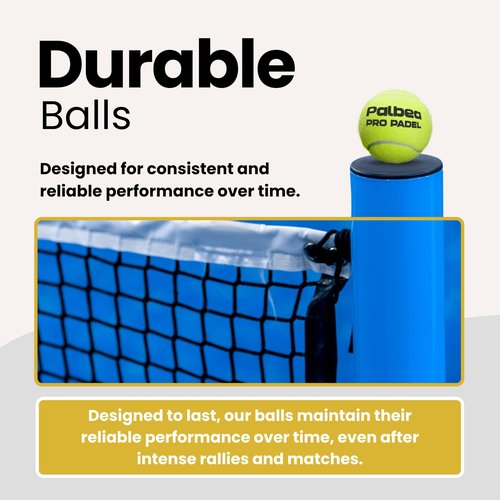 Palbea PRO Padel Balls. 6 Tubes of 3 Padel Tennis Balls FIP Approved. Paddle Balls Made of HV Felt for Training and Tournament. Suitable for Any Surface or Sites.