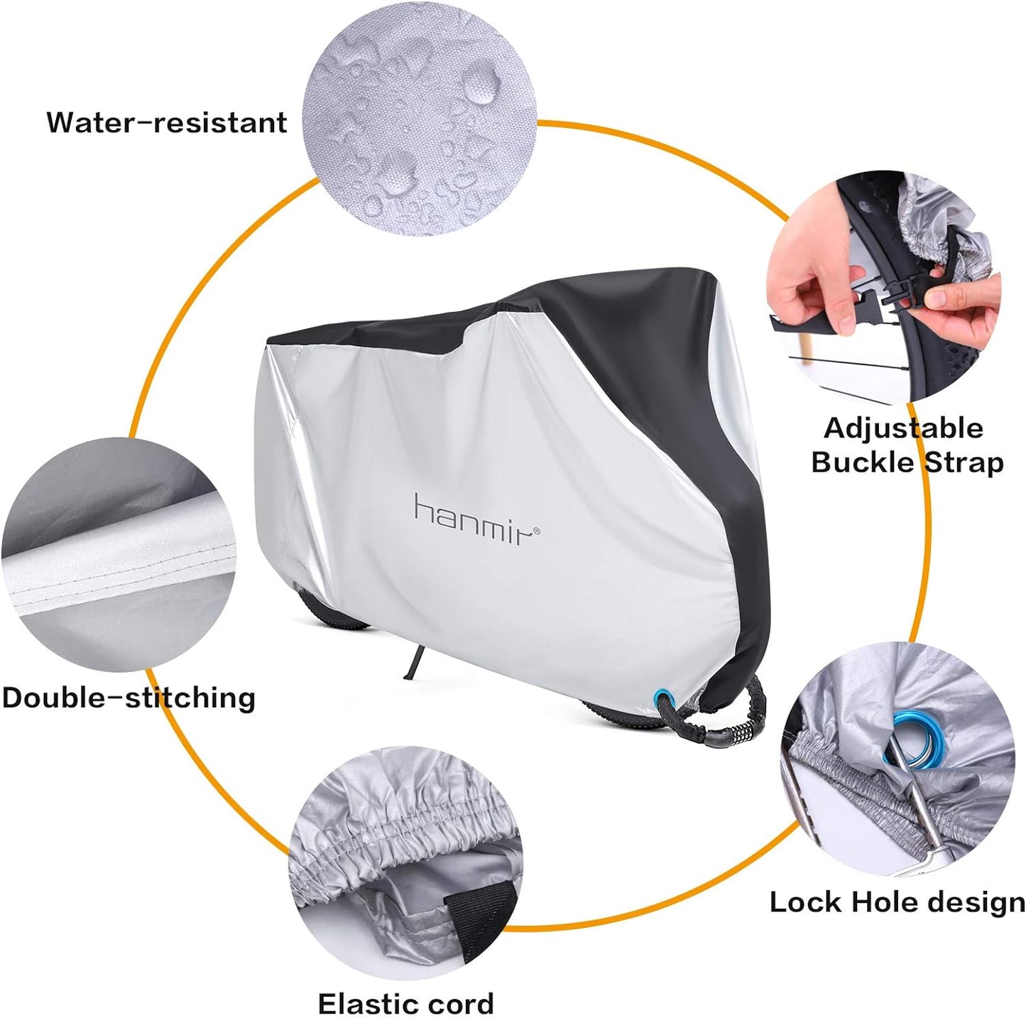 Skiennix Waterproof Bike Cover - Heavy Duty Protection Against Rain, Snow & UV | Fits Mountain & Road Bikes
