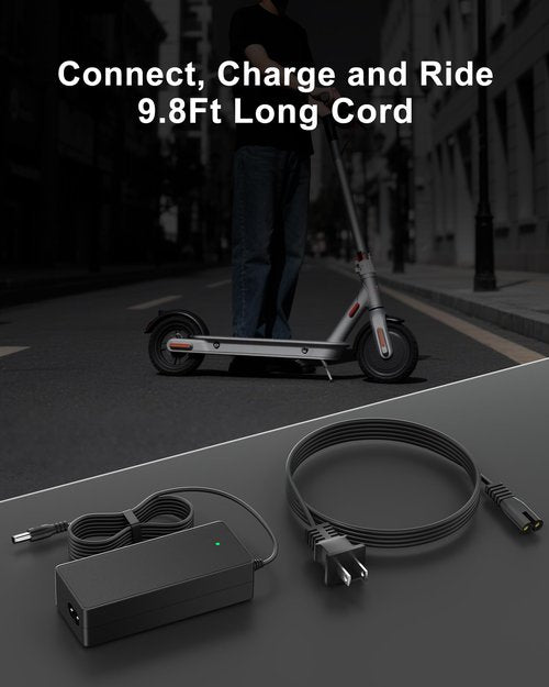 VHBW Replacement for 5th Wheel Electric Scooter Charger, 42V 2A Electric Scooter Charger Compatible with 5th Wheel V30PRO, M1, ES09, 5LCHM11U, DC Barrel Power Adapter with LED Indicator