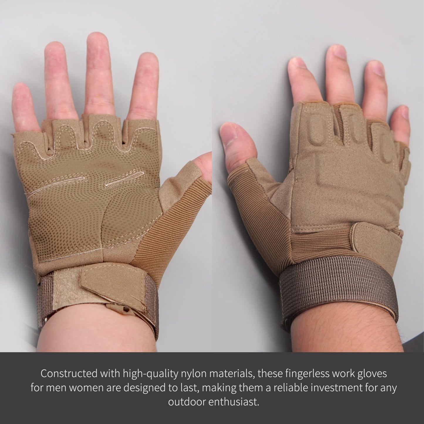 CHIMUYU Fingerless Tactical Glove Half Finger Airsoft Shooting Gloves for Men Women, Motorcycle Bike Cycling Driving Hunting Hiking Riding Outdoor Sport Gloves