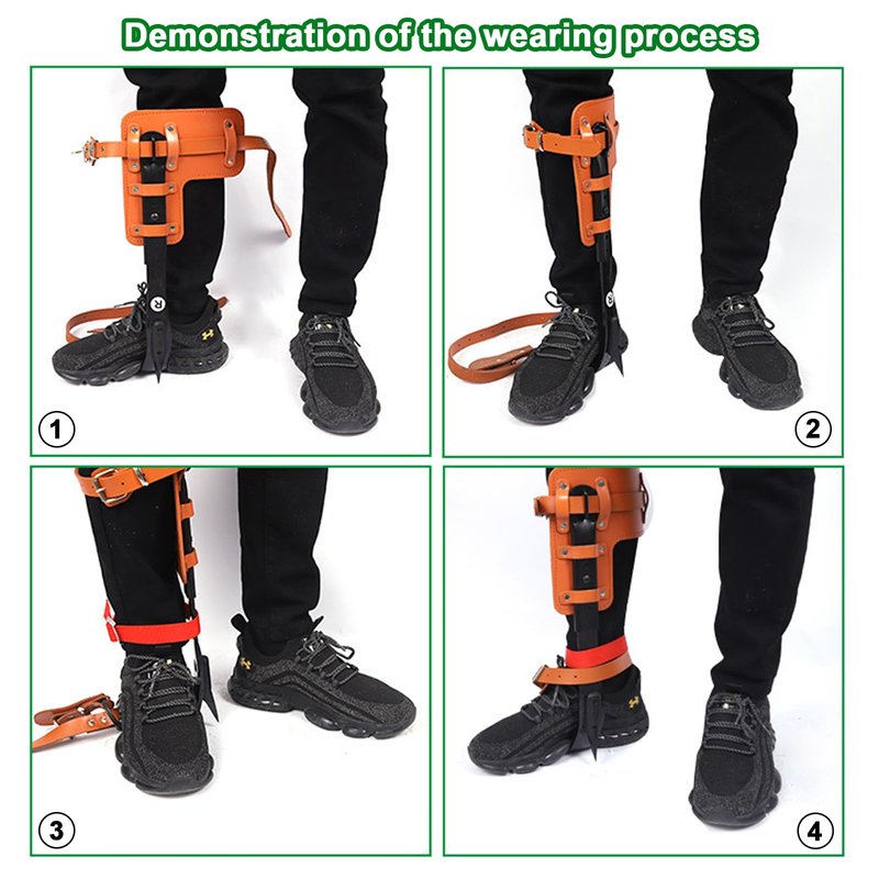 timiland Tree Climbing Spikes Set with Professional Accessories, Adjustable Length Design,Adjustable Climbing Belt and Nylon Umbrella Rope,for Climbing,Picking Fruit and Outdoor Sports(Set D)