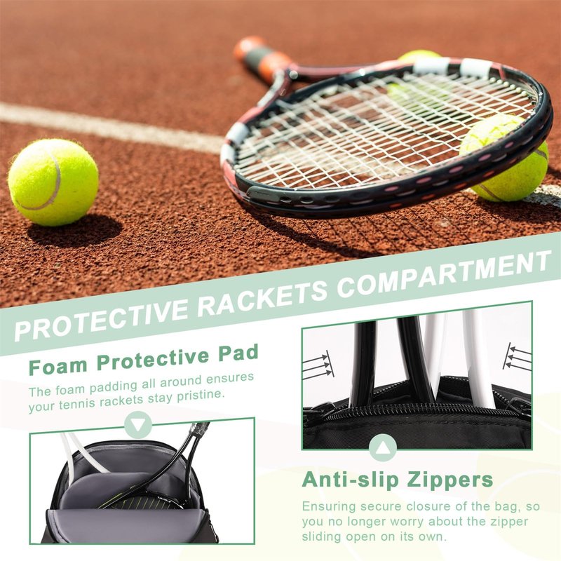 Arcoyard Tennis Bag, Large Tennis Bags For Women, Tennis Backpack with Ventilated Shoe Compartment and Insulated Pocket, Hold 2 Tennis Pickleball Rackets, Tennis Pickleball Balls and More (black)