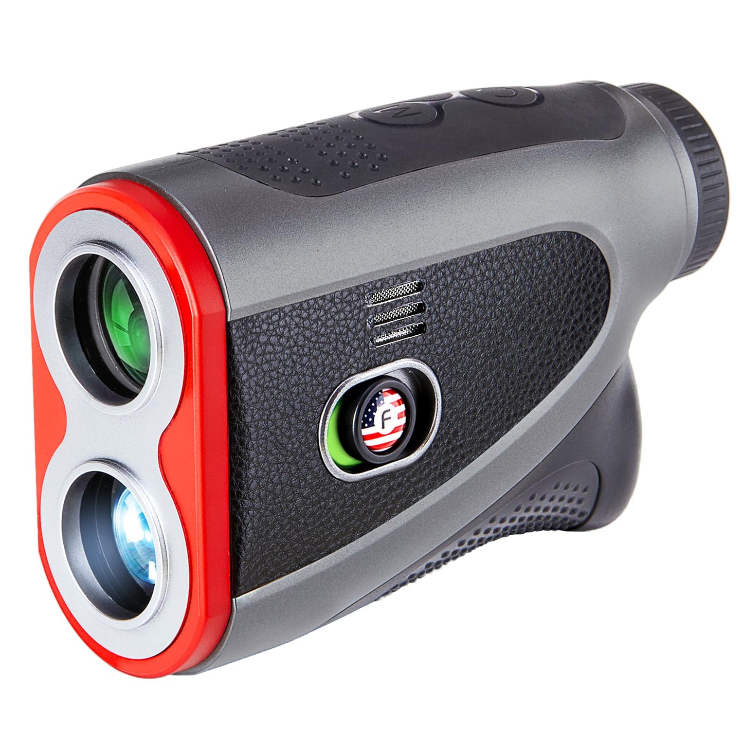 PONADA Golf Rangefinder with Slope, 1200 Yards Range Finder with 7X Magnification & Voice Broadcast, Flag Pole Locking Vibration, Magnetic Mount, Elegant Lychee Grain Microfiber Leather Decor