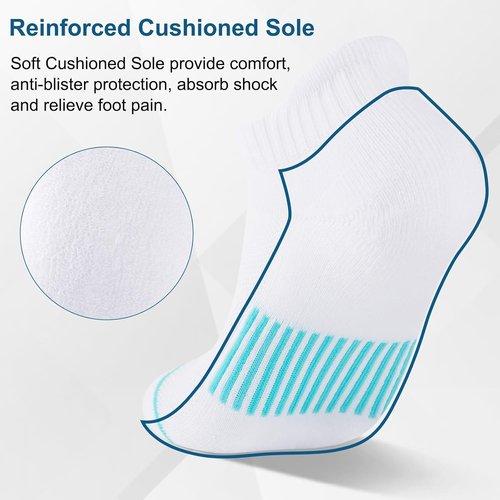 Heatuff Women's Ankle Running Socks - Cushioned Anti-Blister Design | 7 Pairs Low Cut