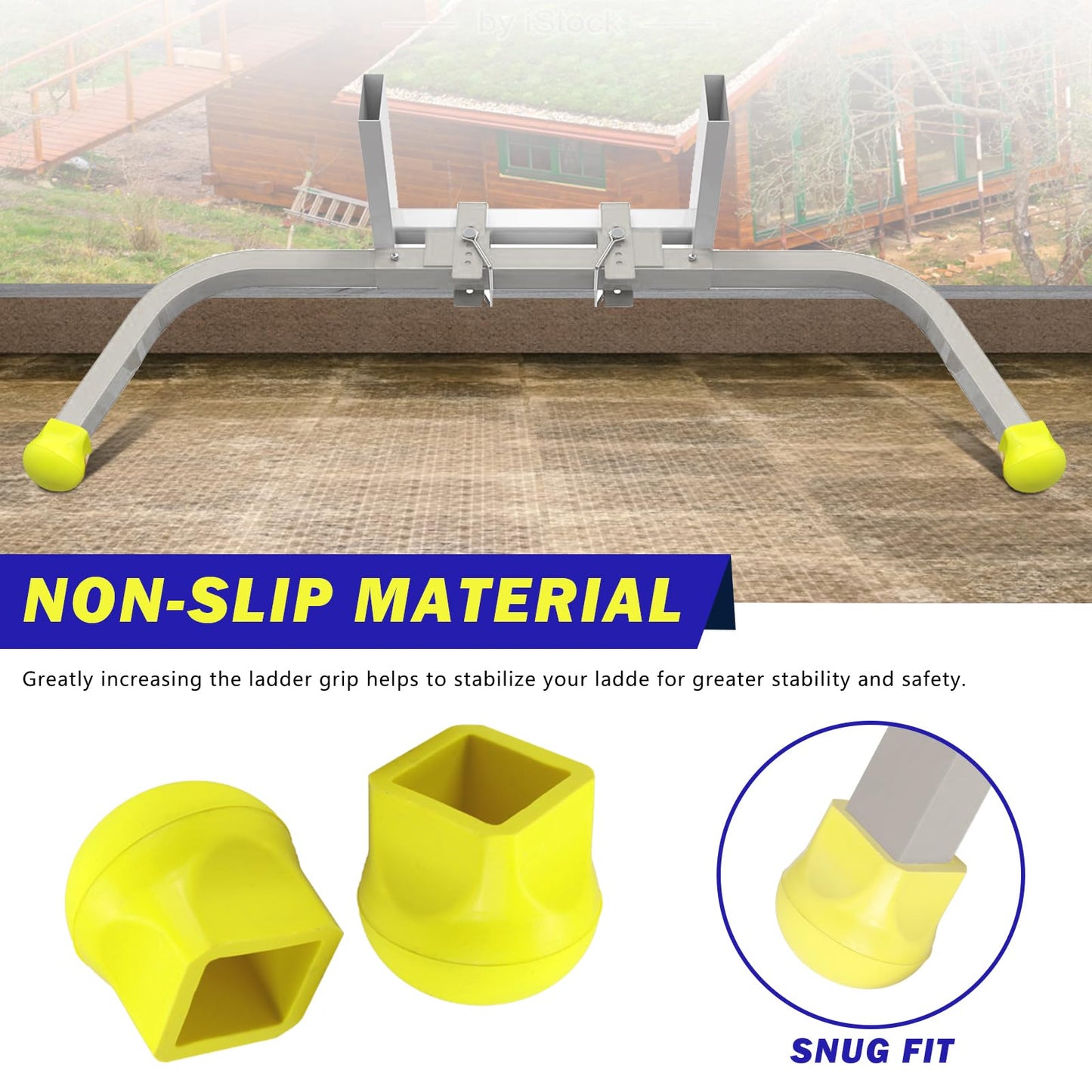 Ladder Stabilizer Bumpers Fit for Werner Extension Ladder Stabilizer, Ladder Standoff Rubber End Caps Ladder Stabilizer Pads Non-Slip Ladder Standoff Protective Covers Ladder Mitts, 2 Pack