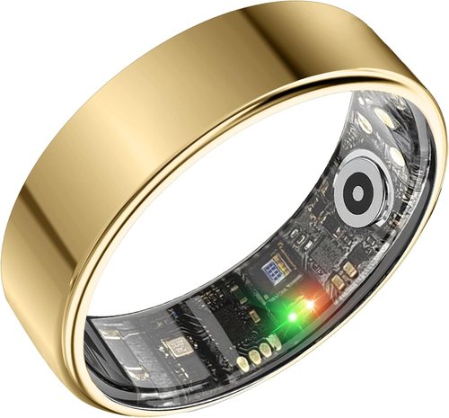 BENIO Gen 2 Smart Ring - Fitness Tracker with Step, Sleep, Blood Oxygen & Heart Rate Monitor | 5ATM Waterproof, Size 8.5, Gold