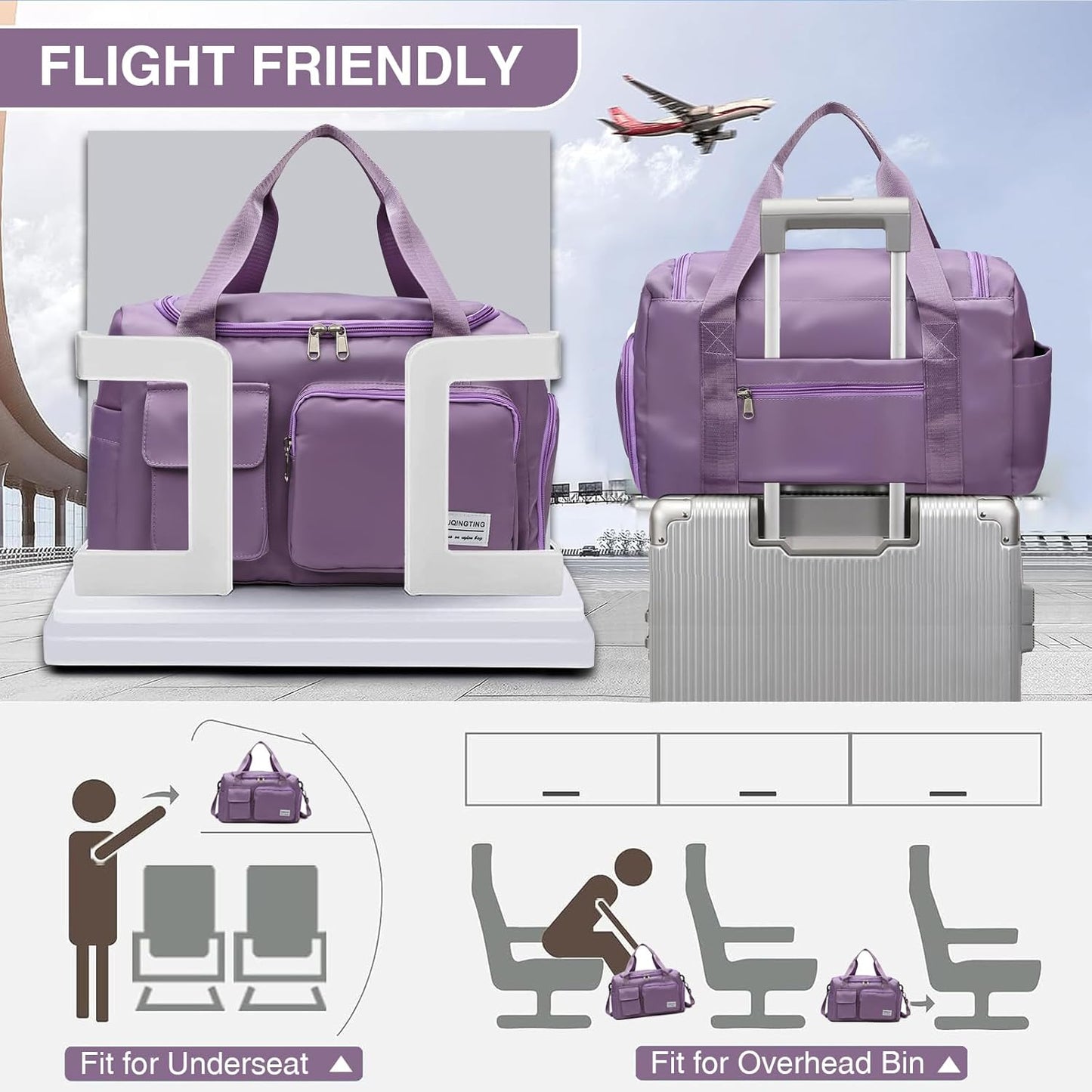 Skiennix Small Gym Bag - Women's Travel Duffle with Shoe Compartment | Perfect for Weekend Getaways
