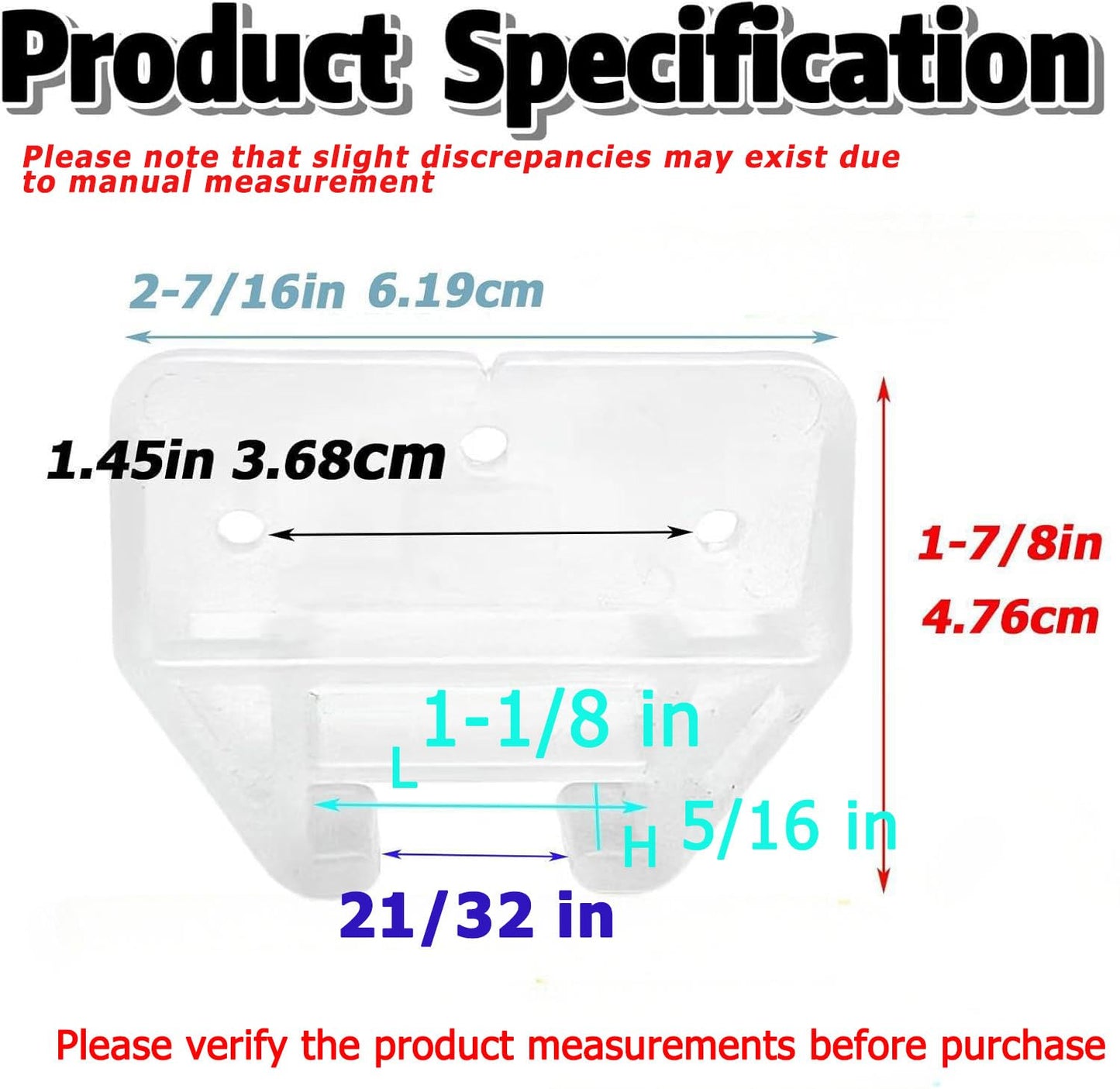 CAMGJORT(12 PCS) Drawer Guides Center Mount 2-7/16 x 1-7/8 x 1/2 Plastic Drawer Track Guides with Screws for Dresser Furniture Cabinet Closet Drawer