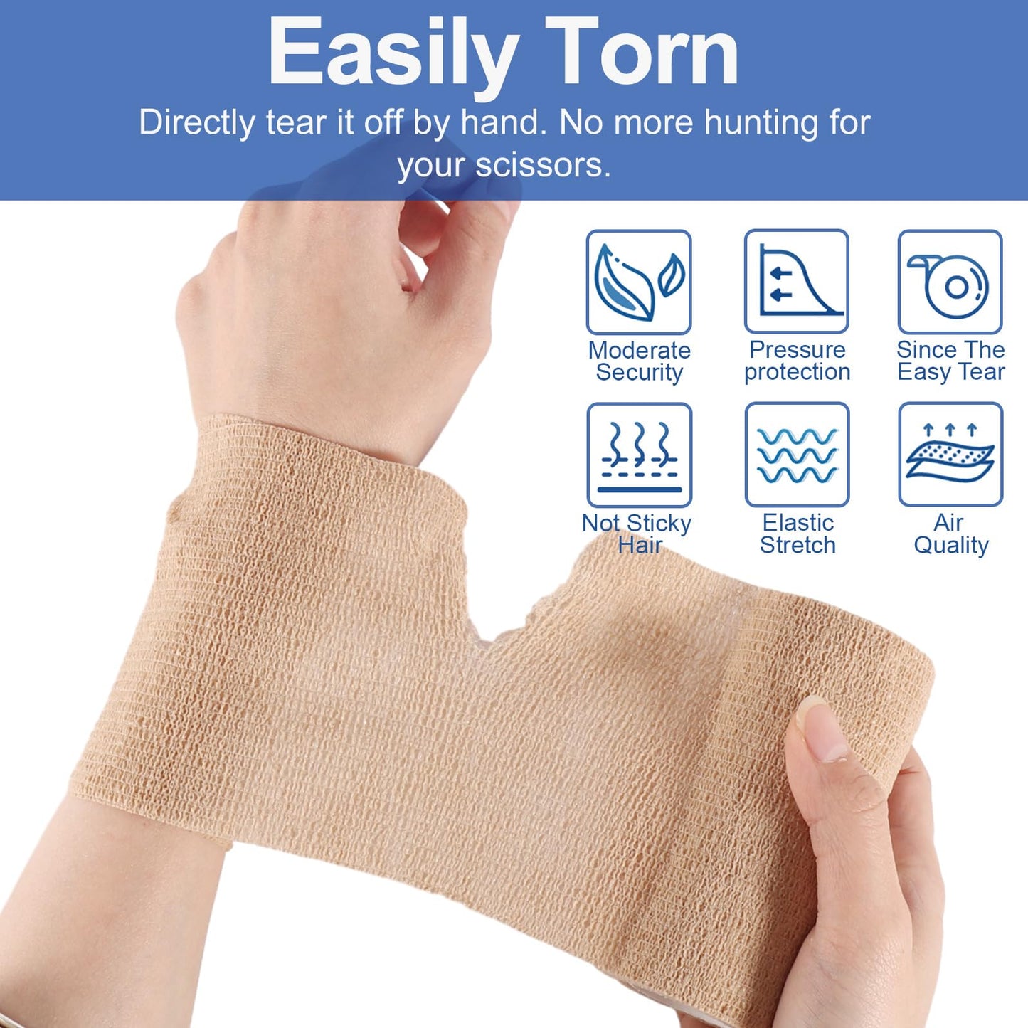 LDIWEE 24 Pack 4 Inch Self Adhesive Bandage Wrap - 5 Yard Cohesive Athletic Tape for First Aid, Medical, Sports, Ankle Wrist Sprains, Vet Wrap (Brown)