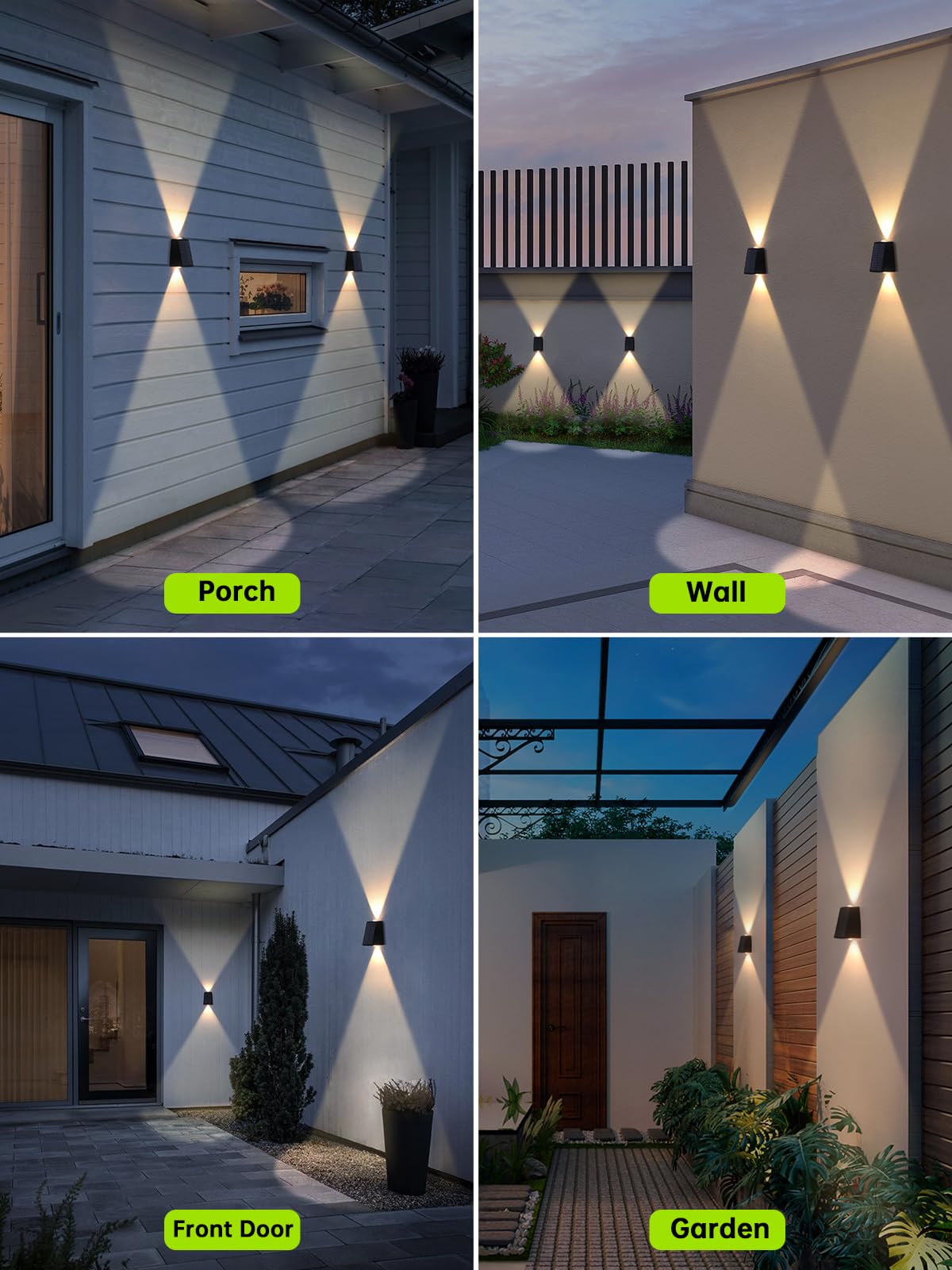 Mrzxy Solar Wall Lights Outdoor Waterproof, Up Down Sconce LED Solar Light IP65 Dusk to Dawn for Porch, Fence, Deck(Warm White, 2 Pack)