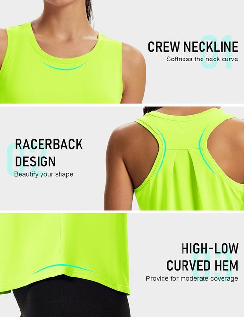 MAGCOMSEN Women's Athletic Tank Top - Sleeveless Racerback for Yoga & Gym Workouts | Comfortable Fit