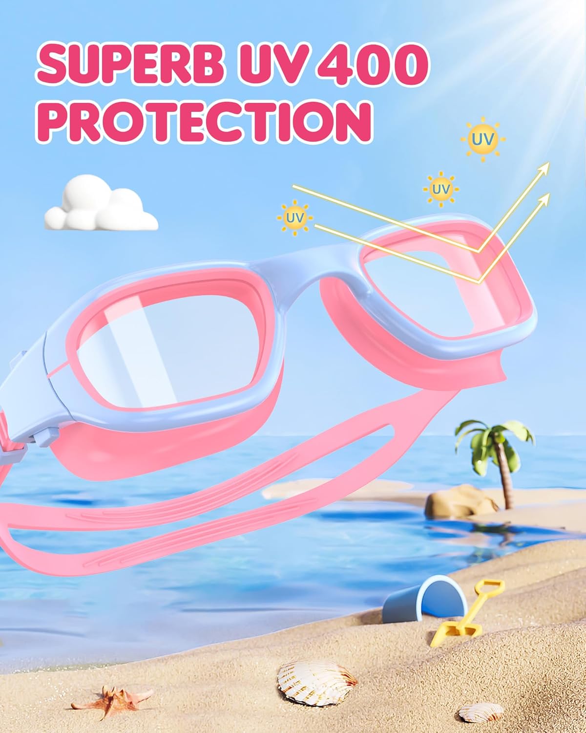 Skiennix Kids Swim Goggles - Anti-Fog UV Protection Glasses for Ages 6-14 | Perfect for Boys & Girls