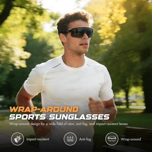 BangLong Sports Sunglasses - UV Protection TR90 Frame for Cycling, Running, and Fishing Activities