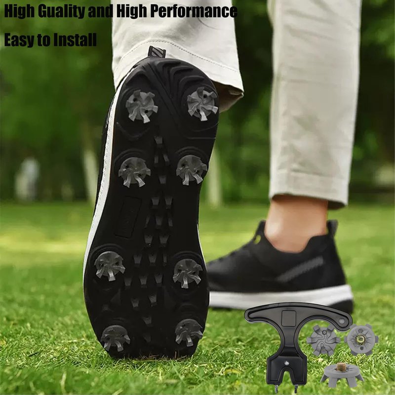 iLIZBay 51 Pcs Golf Shoe Spikes Replacement Kit – 6mm Metal Thread Golf Cleats with 50 Spikes and Removal Spanner, Durable TPU Studs for Enhanced Traction and Stability (Grey)