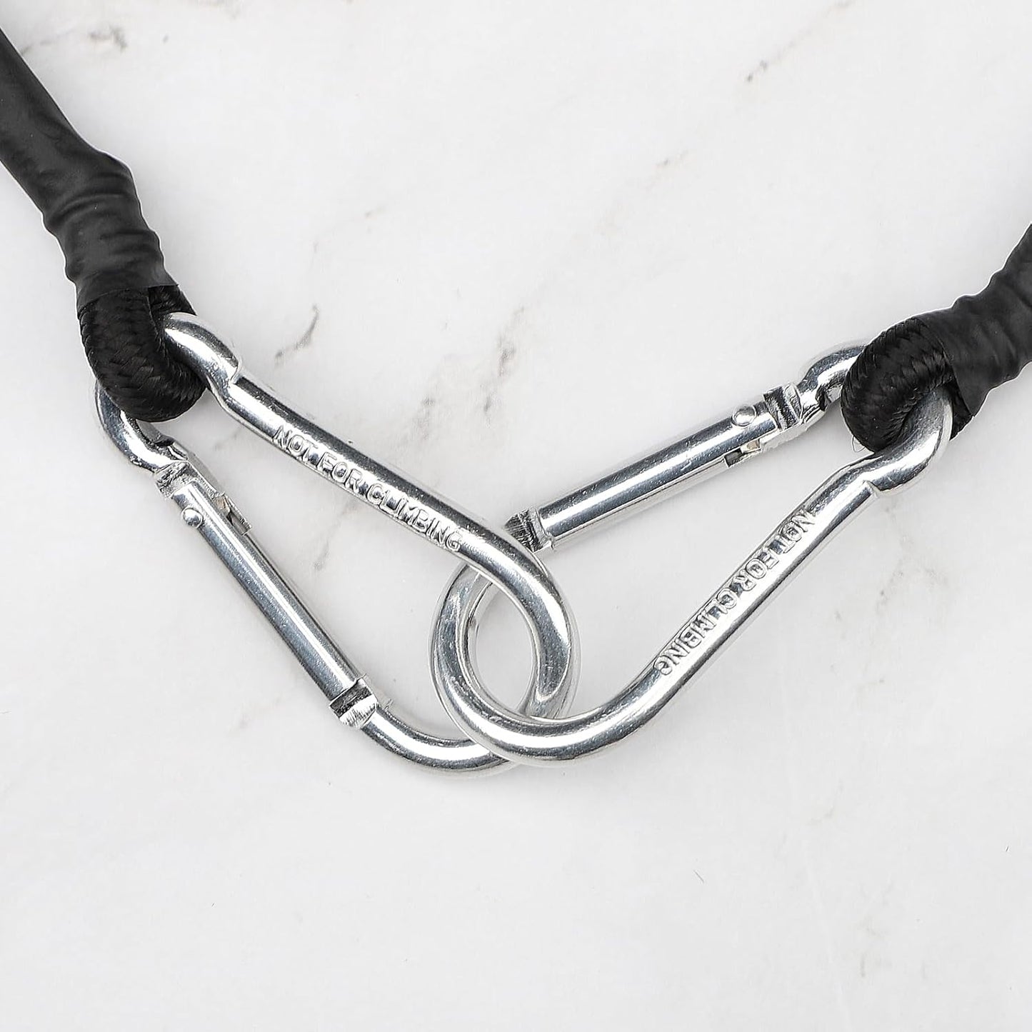 ZHOUBIN 18-Inch Black Bungee Cords - Durable with Carabiner Hooks | 2-Pack for Secure Tie-Downs