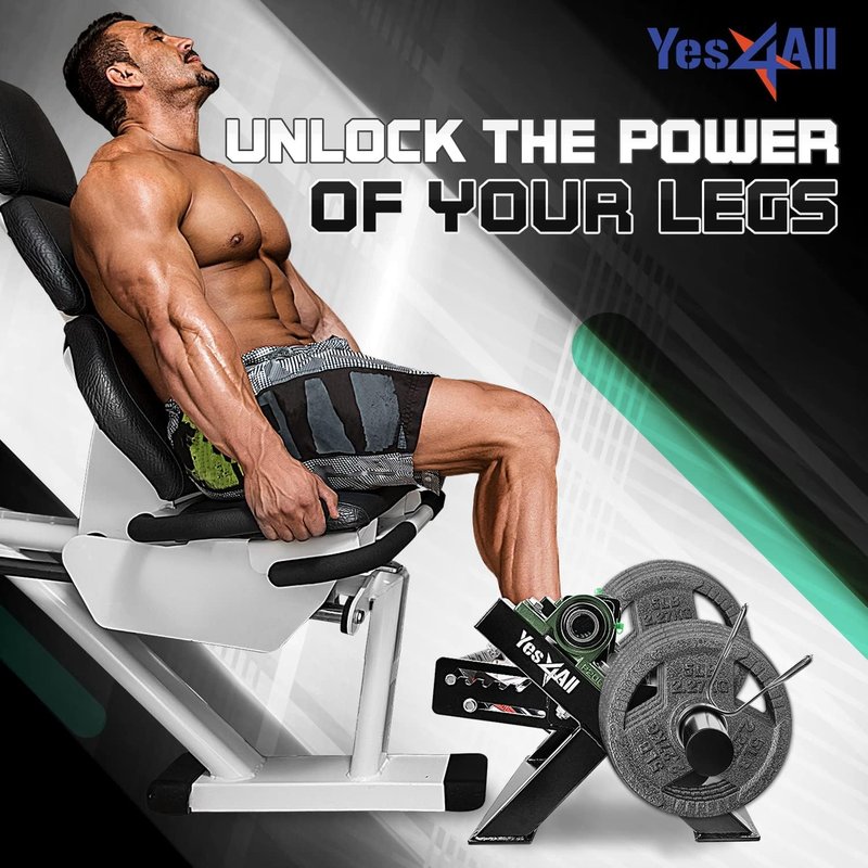 Yes4All Tib Bar - Professional Tibialis Trainer - Get Stronger Calves, Shins and Ankles with Long Bar for More Plates and Ripping Lower Leg Muscles. Fit 2" Weight Plates - All Shoe Sizes for Men/Women