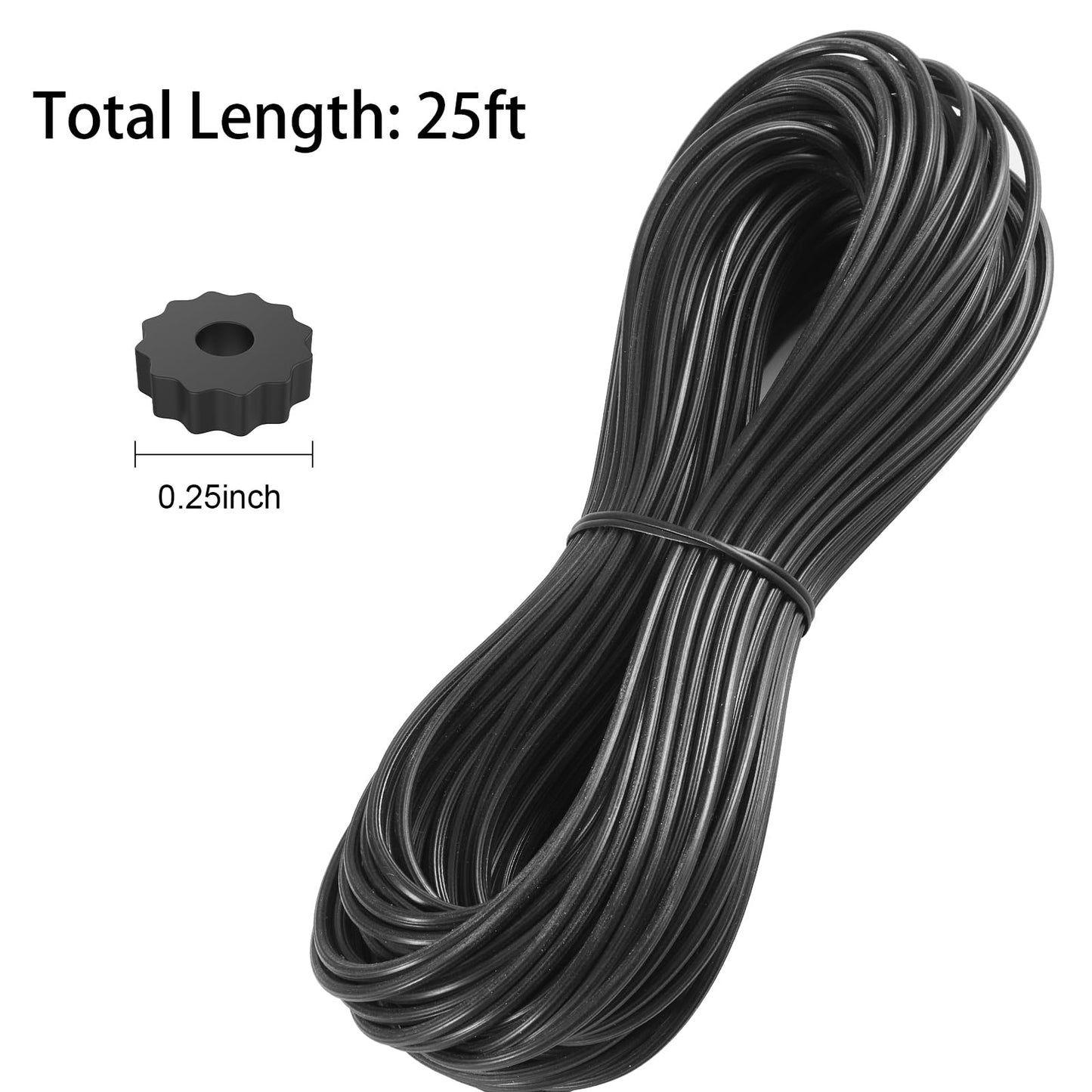 [Patio Door Specialty] FLYZZZ Screen Spline 0.250" (1/4"), 25 ft | for Extra Wide Channels on Sliding Screen Doors ONLY | NOT for Standard Windows (See Guide)