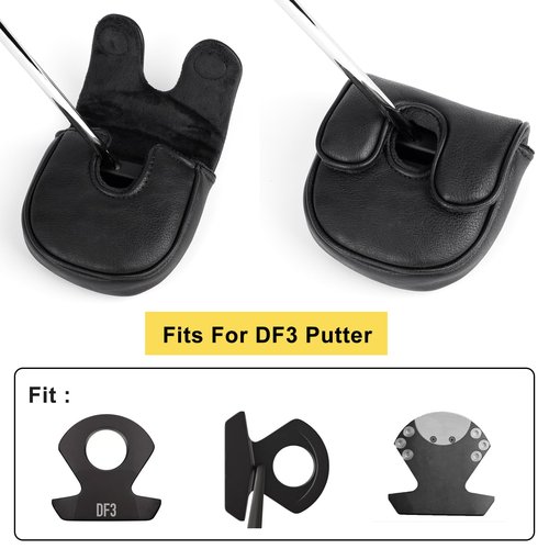 Golf Headcovers Golf Club Head Covers Elegant Embroidery Premium Leather Driver Headcovers May The Course Be with You Fairway Wood Head Cover Hybrid Covers Putter Covers(for DF3 Putter(1pcs))