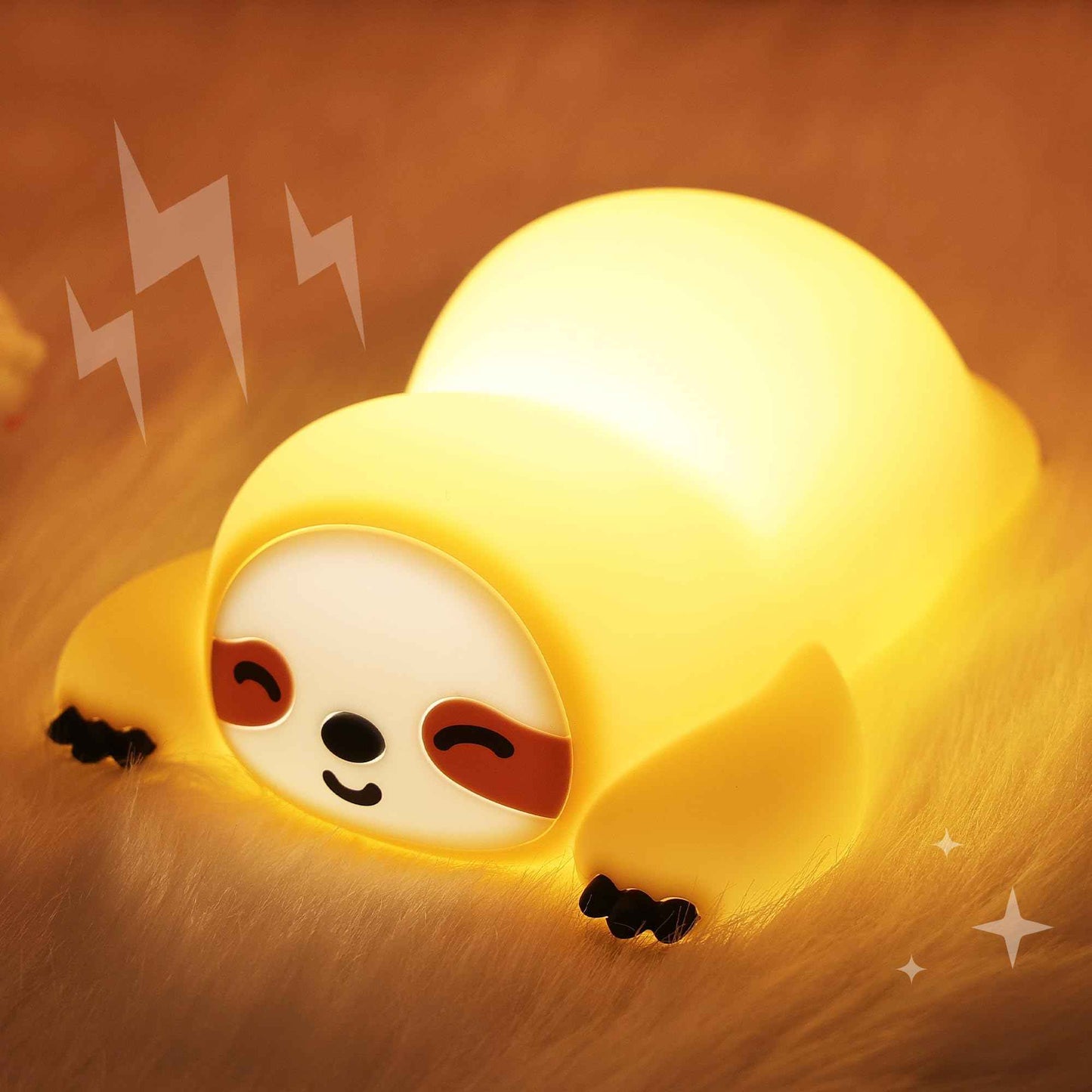 Okayera Sloth Night Light, Cute Squishy Lamp for Bedroom, Silicone Animal Dimmable & Timer Rechargeable Nightlight for Girls Boys Kids, Home Decor Christmas Birthday Gifts