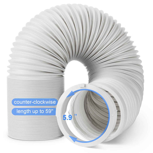 Portable Air Conditioner Hose Kit 5.9" Dia 59" Length AC Hose with Adapter Flexible Exhaust Hose and AC Unit Tube Connector for Portable Air Conditioner Vent AA06