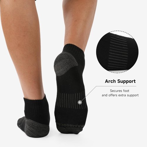 BAMBOO COOL Men's Ankle Running Socks - Cushioned, Moisture-Wicking, Arch Support | 6 Pack