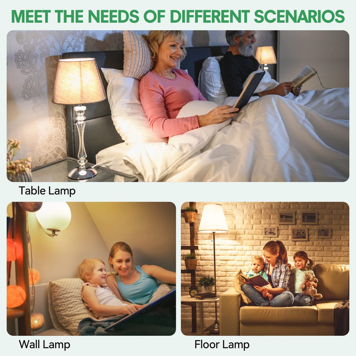 GODUORA 2-Pack 3Way Light Bulbs 50-100-150,Soft White 3000K,Three Way A19,E26 Base for Table Lamps&Floor Lamps