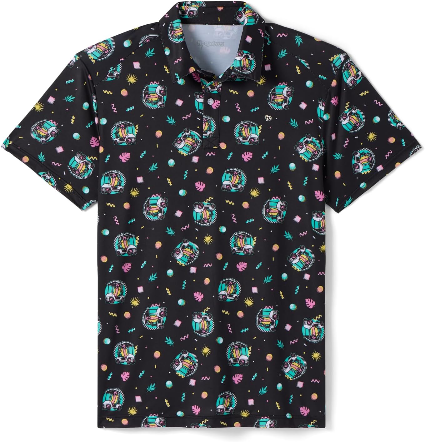 Tipsy Elves Men's Golf Shirt - Performance Polo with 4-Way Stretch & Quick Dry Fabric - Athletic Fit