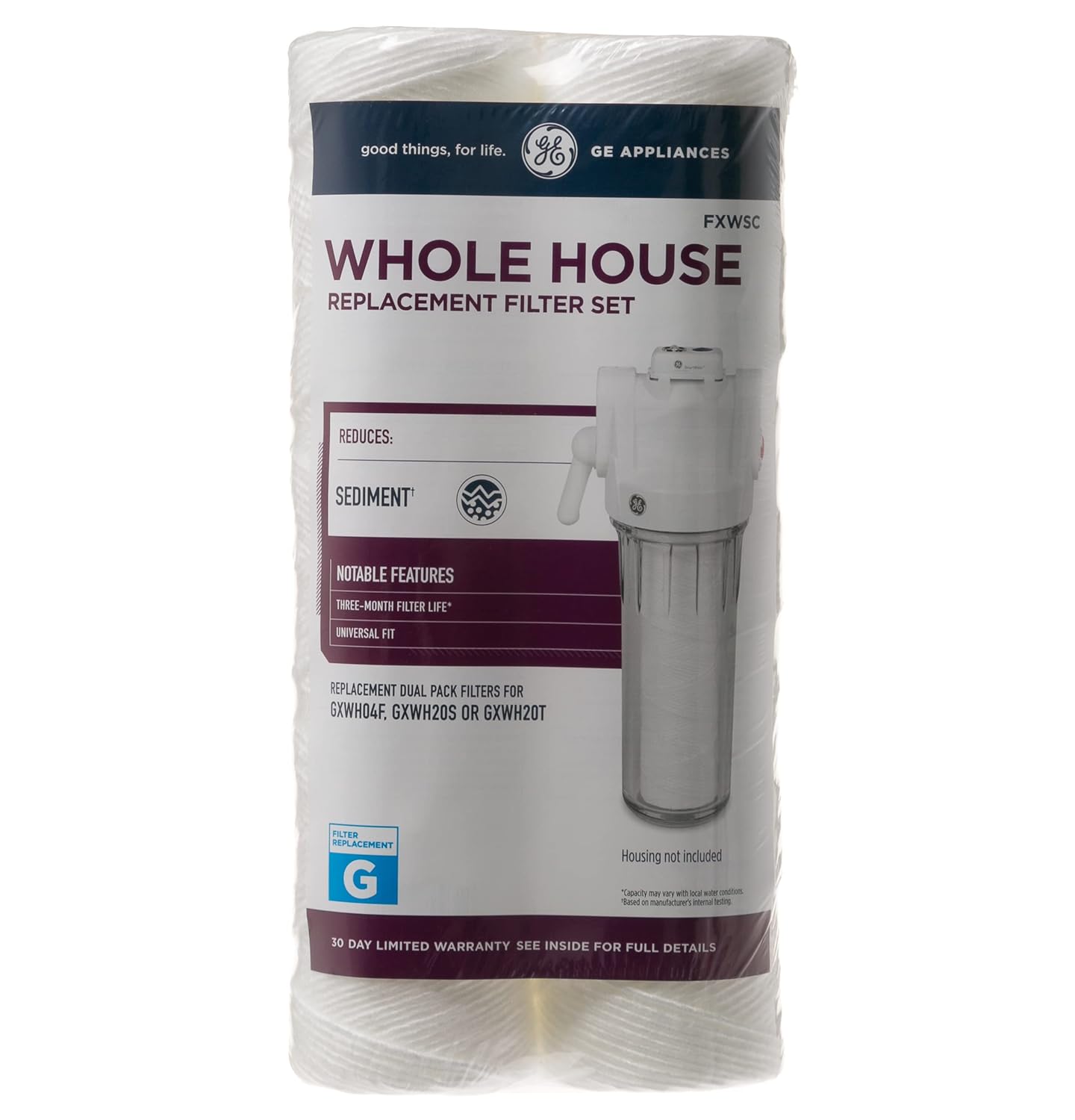 Whole House Water Filtration System - Reduces Sediment & Rust, Installation Kit Included, GXWH20T