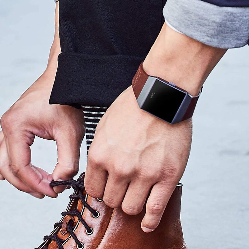 Fitbit Ionic Perforated Leather Accessory Band, Cognac, Large