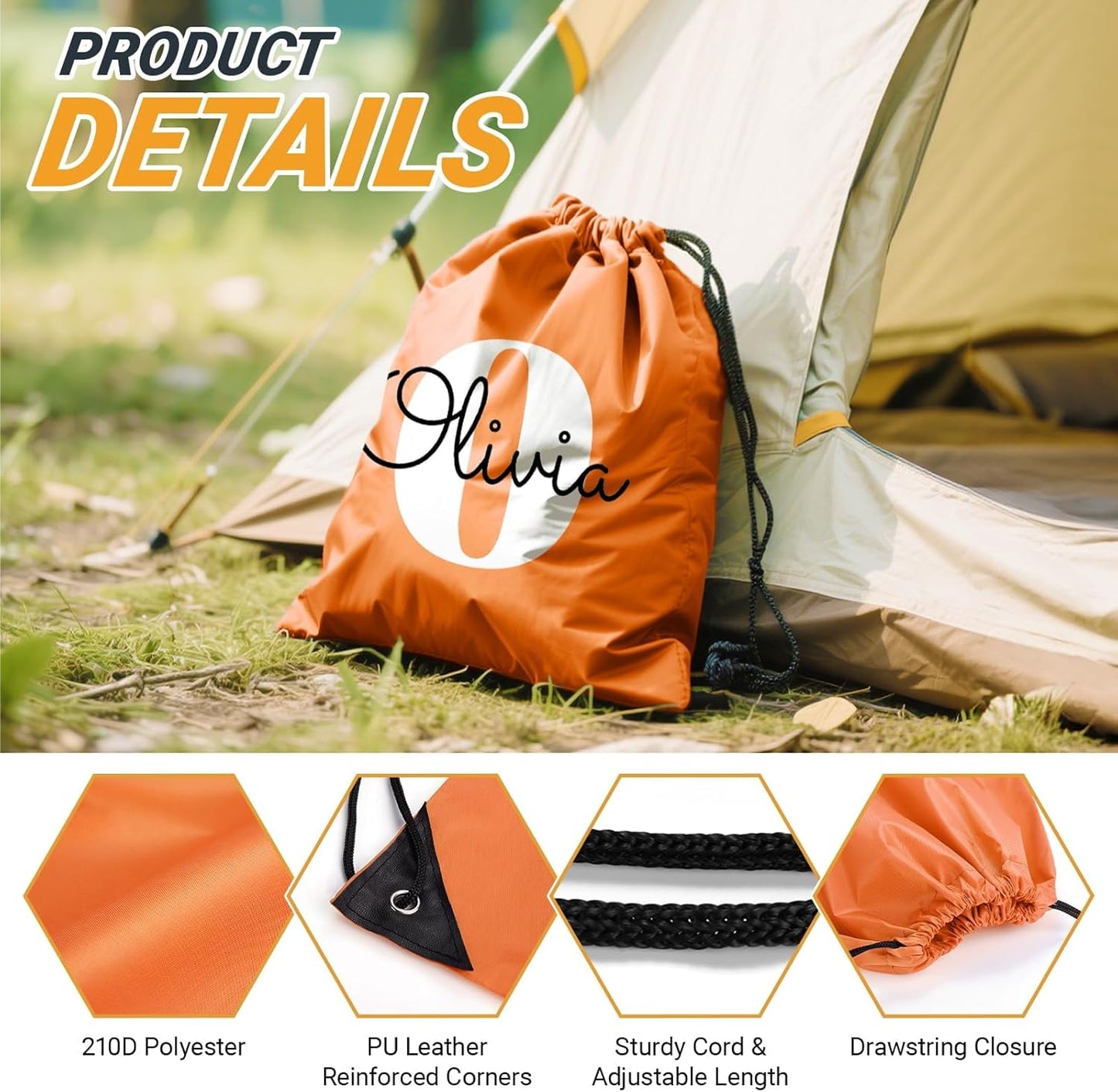 Skiennix Custom Drawstring Bags - Personalized Logo Pouches in Bulk | 13.4”x17” Size