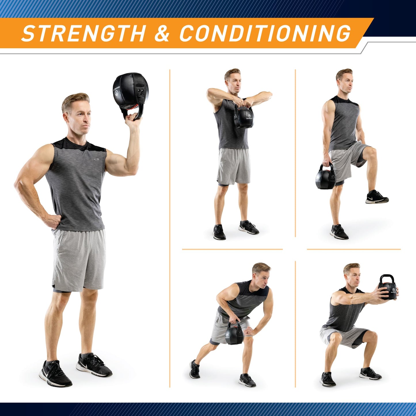 Marcy Soft Kettlebell with Handle for Weightlifting, Conditioning, Strength Training, Core Training for Full Body Workout 20lb SKB-020