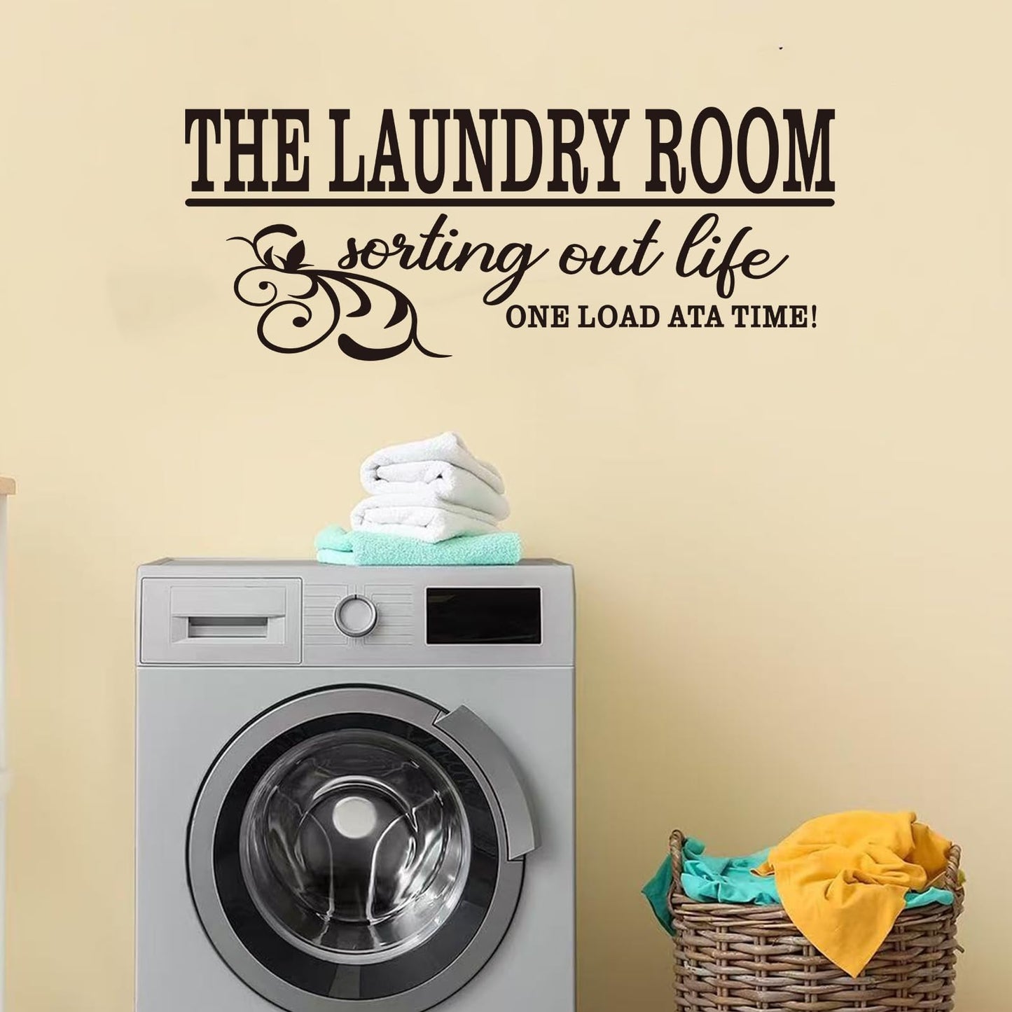 Laundry Room Quotes Wall Stickers: Funny Positive Washer Vinyl Art Wall Decals for Restroom Laundry Family Wall Decor - Laundry Room 23" X 9"