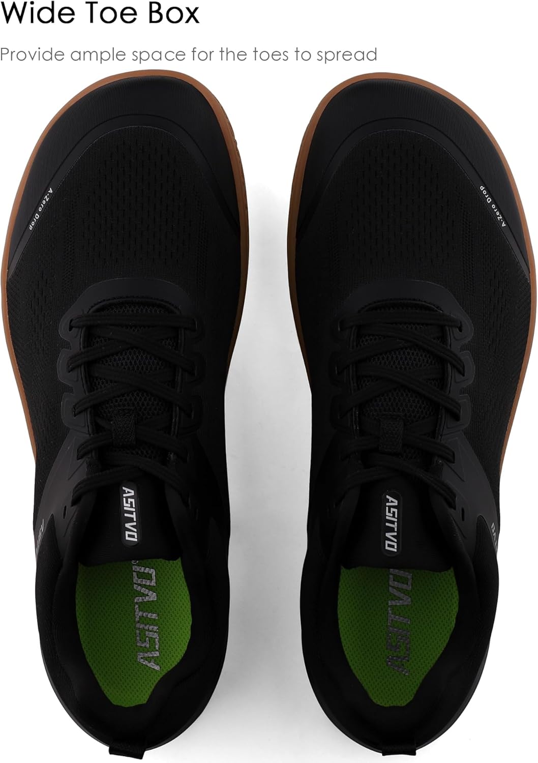 ASITVO Wide Barefoot Shoes for Men - Zero Drop Minimalist Cross Trainers with Colorful Knit Upper