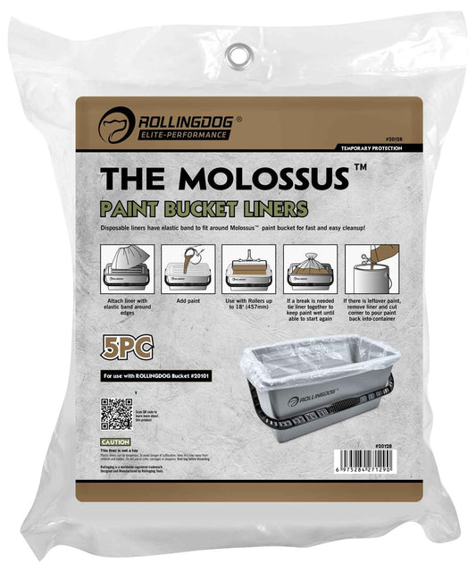 ROLLINGDOG Exclusive Paint Bucket Liners - for Use with ROLLINGDOG 18 Inch Paint Roller Kit (Pack of 5)