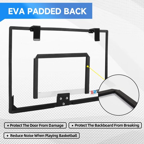 GSE Games & Sports Expert Mini Basketball Hoop Glow in The Dark Set with Ball & Pump, 17.75" x 12" Wall-Mounted Hoop Set, Over-The-Door Basketball Hoop with Complete Accessories for Home & Office