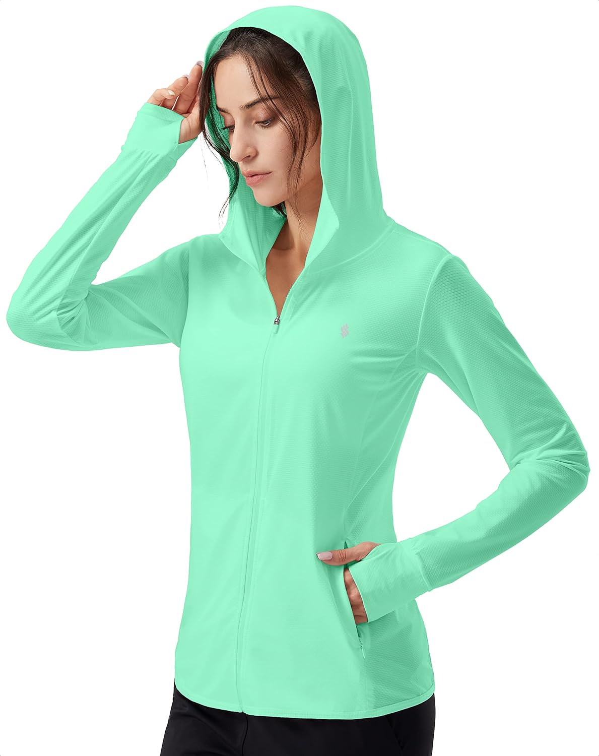 Soothfeel Women's Lightweight UPF 50+ Sun Protection Hoodie Jacket | Long Sleeve Outdoor Shirt with Pocket