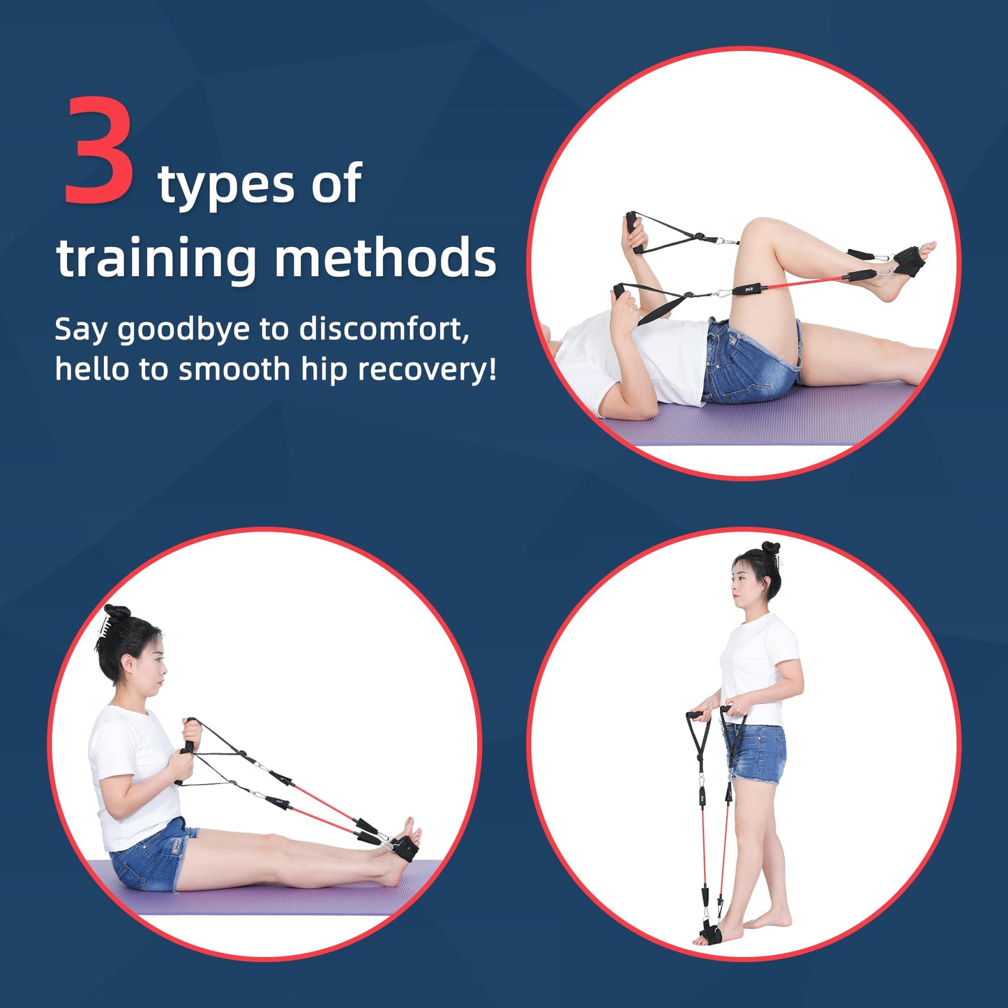 JFMkaer Knee Replacement Recovery Aids, Hip/Knee Rehabilitation Equipment After Knee Surgery - Leg Stretcher Exercise Improve Mobility and Flexibility for Knee Pain