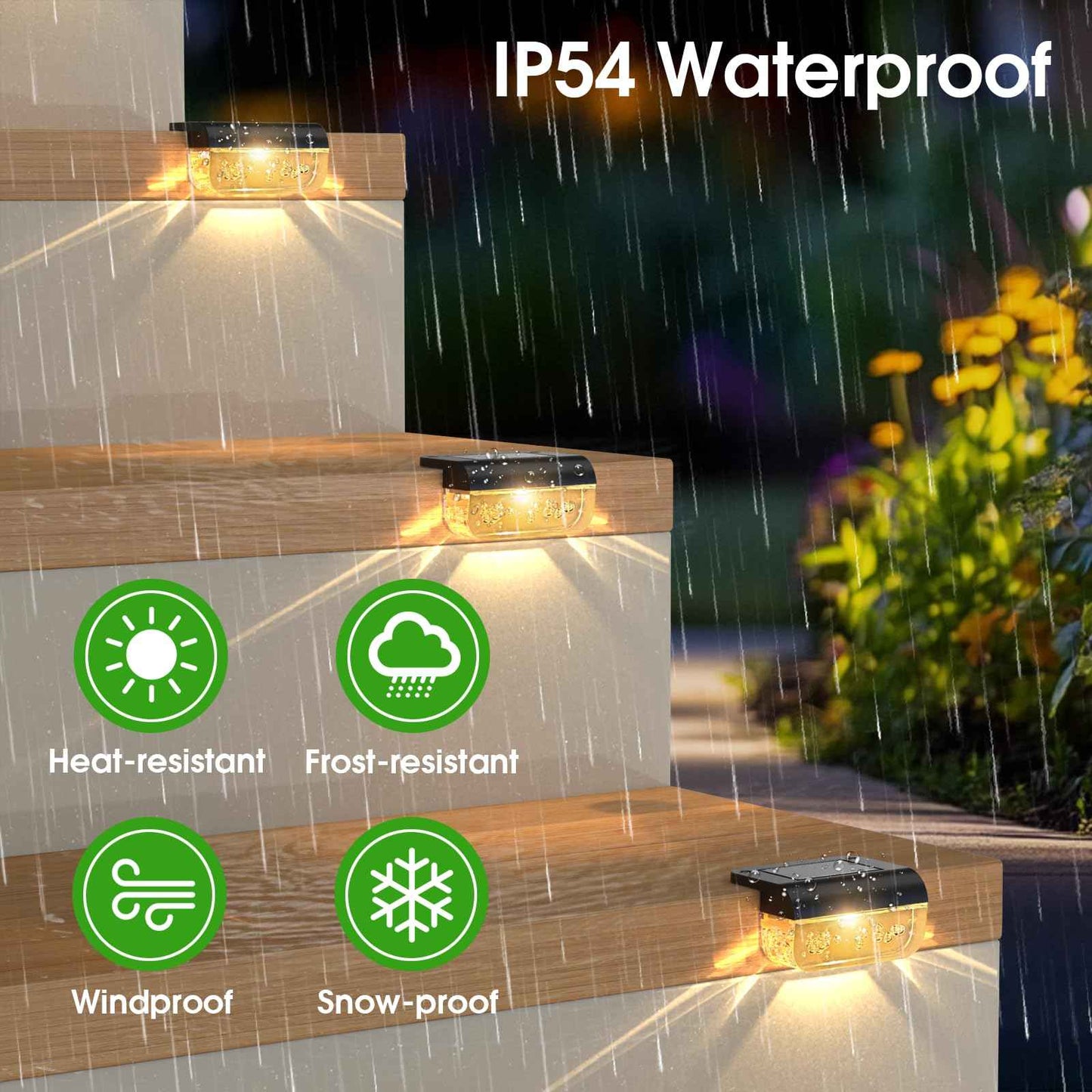 Eyrosa Solar Deck Lights 8 Pack, Solar Lights Outdoor Waterproof for Outside, Stairs, Step, Fence, Yard, Garden, Patio, Pool, Railing (Warm White)