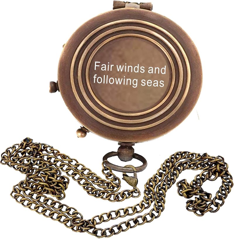 US Navy Military Gifts for Men Women - Personalized Retirement Compass for Son Mom Dad Family - Engraved United States Navy Gift (Navy with Wooden Box)