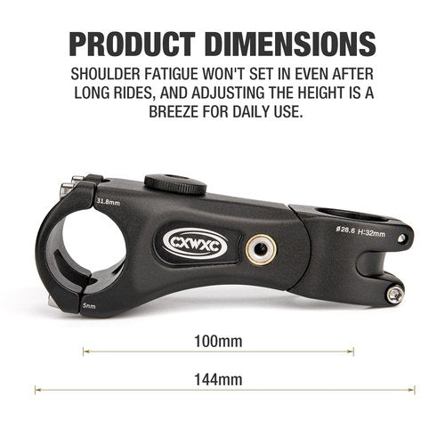 CXWXC Suspension Bike Stem - 100/135mm Bike Stem Riser for Handlebar - ShockStop Bike Handlebar Riser Extender for Mountain Gravel Road City Bicycle (31.8 x 110mm)