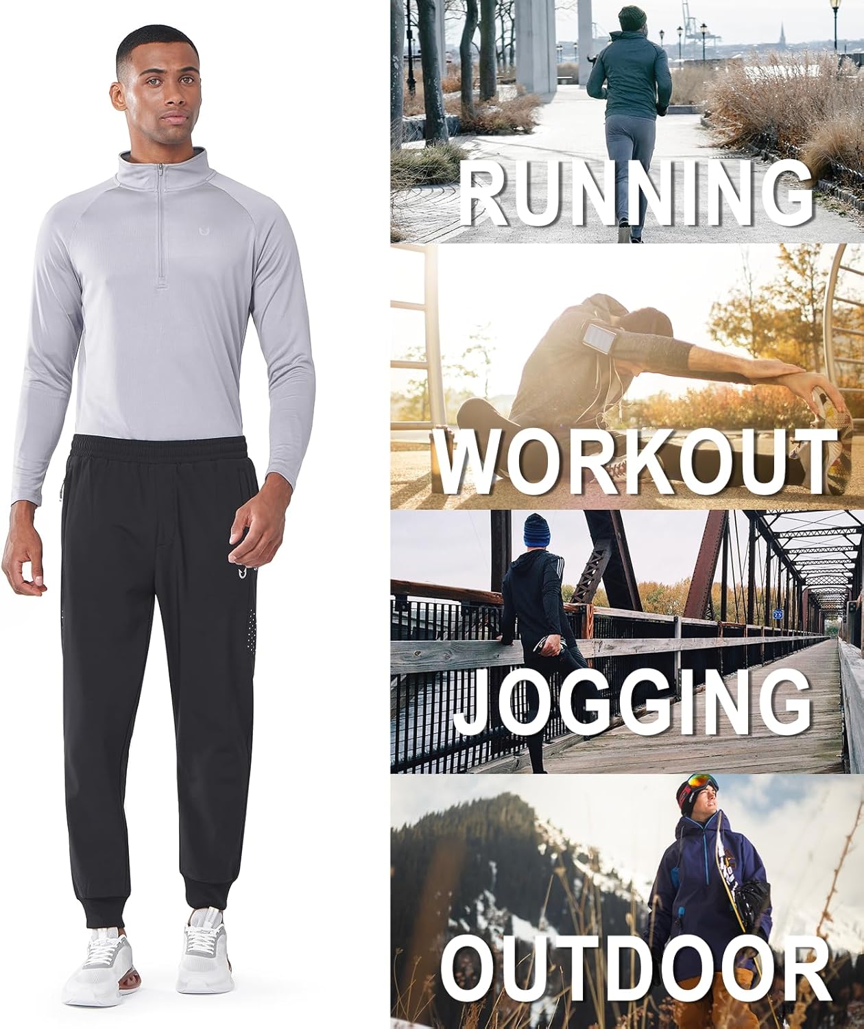 NORTHYARD Men's Fleece Lined Sweatpants - Warm, Windproof Athletic Joggers for Winter | Track & Gym Use