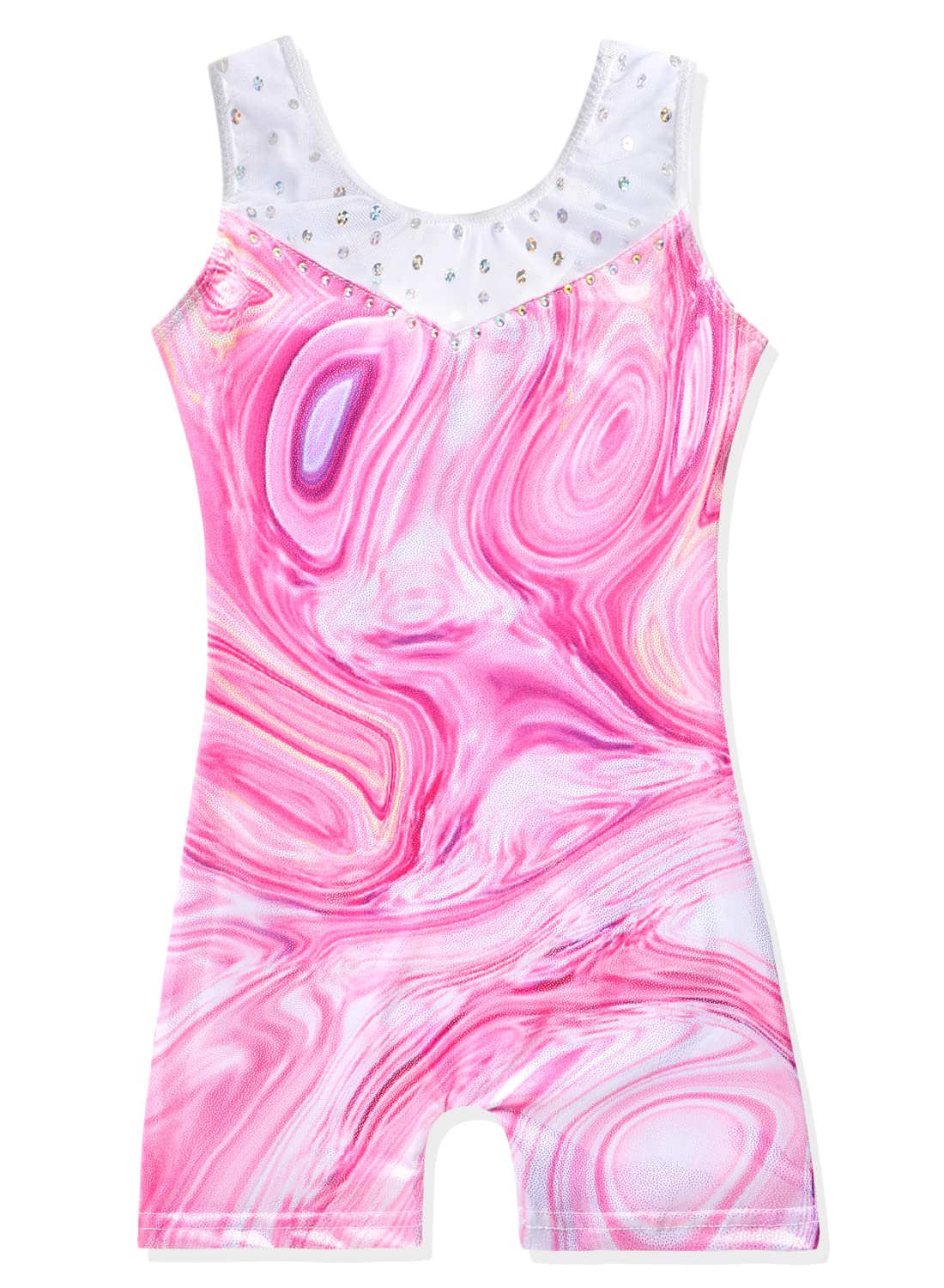 Leotards for Girls Gymnastics Unicorn Athletic Dance Wear Shiny Rainbow Blue Hotpink (Pink, 4-5T)
