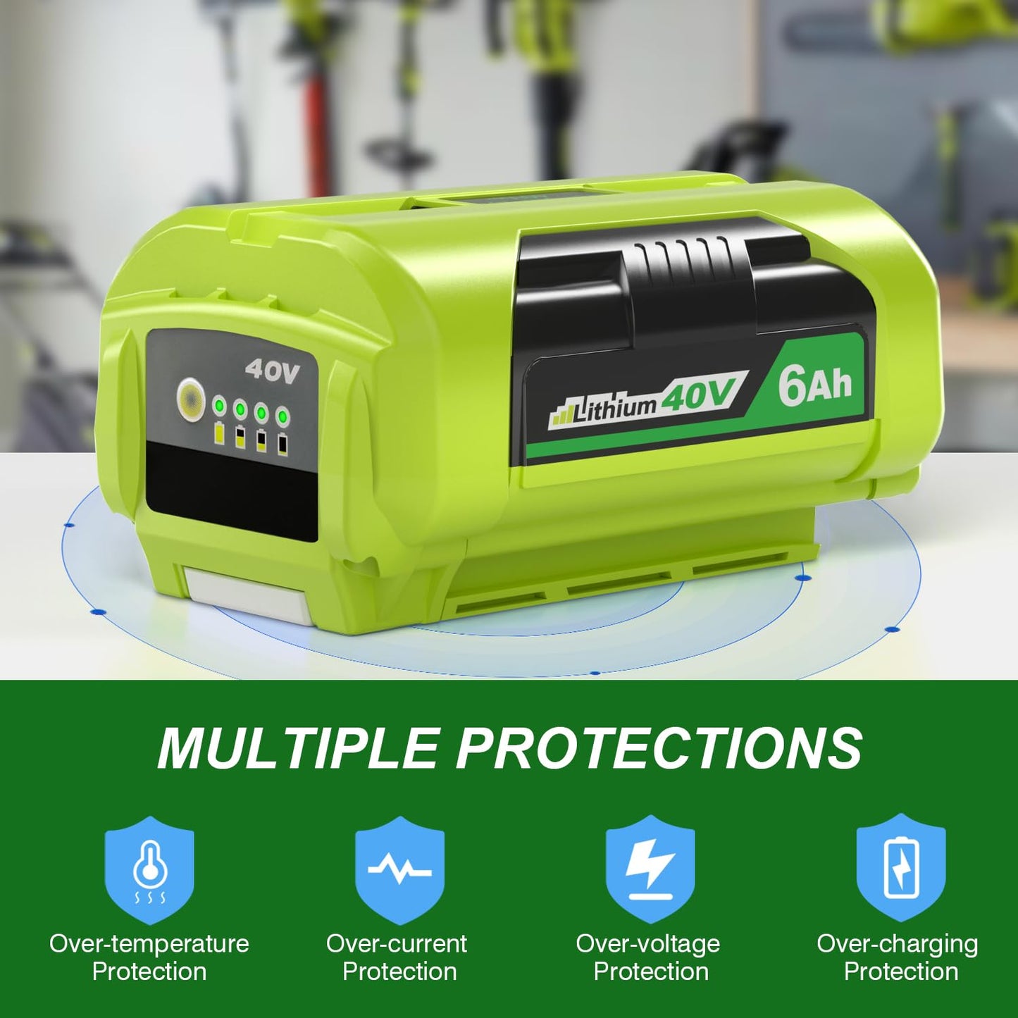 2 Pack OP4060 6.0Ah Battery Compatible with Ryobi 40V Lithium Ion Battery