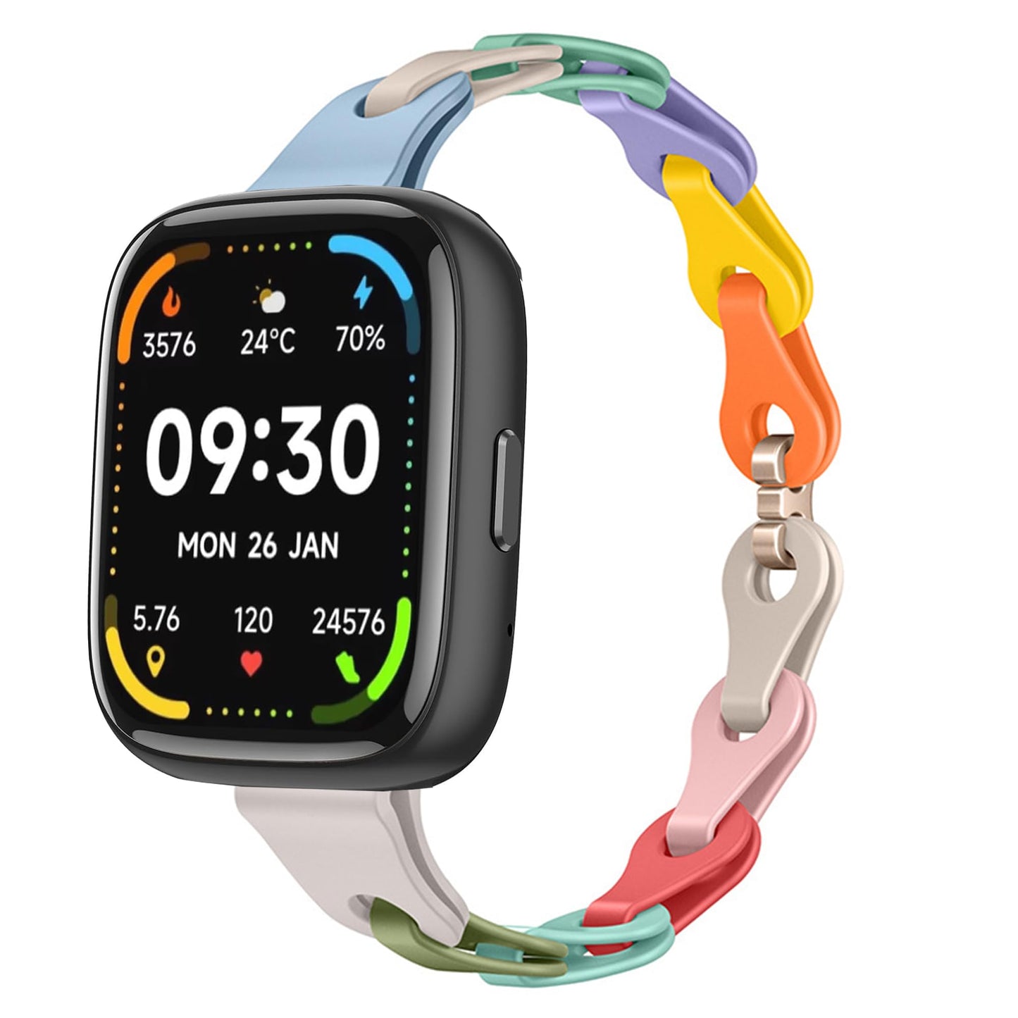 Lamshaw 22mm Elastic Silicone Hollowed Out Replacement Straps Compatible for IDW13, IDW16, IDW17, IDW19, IDW20, IDW21, IDW23, IDW25, IDW26 Watch (22mm size band, Multicolor)