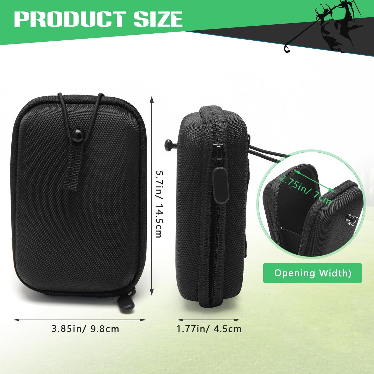 Anglekai Golf Rangefinder Hard Shell Case, Hard Golf Rangefinder Case Universal Range Finder Carry Bag for Most Rangefinders (Black)