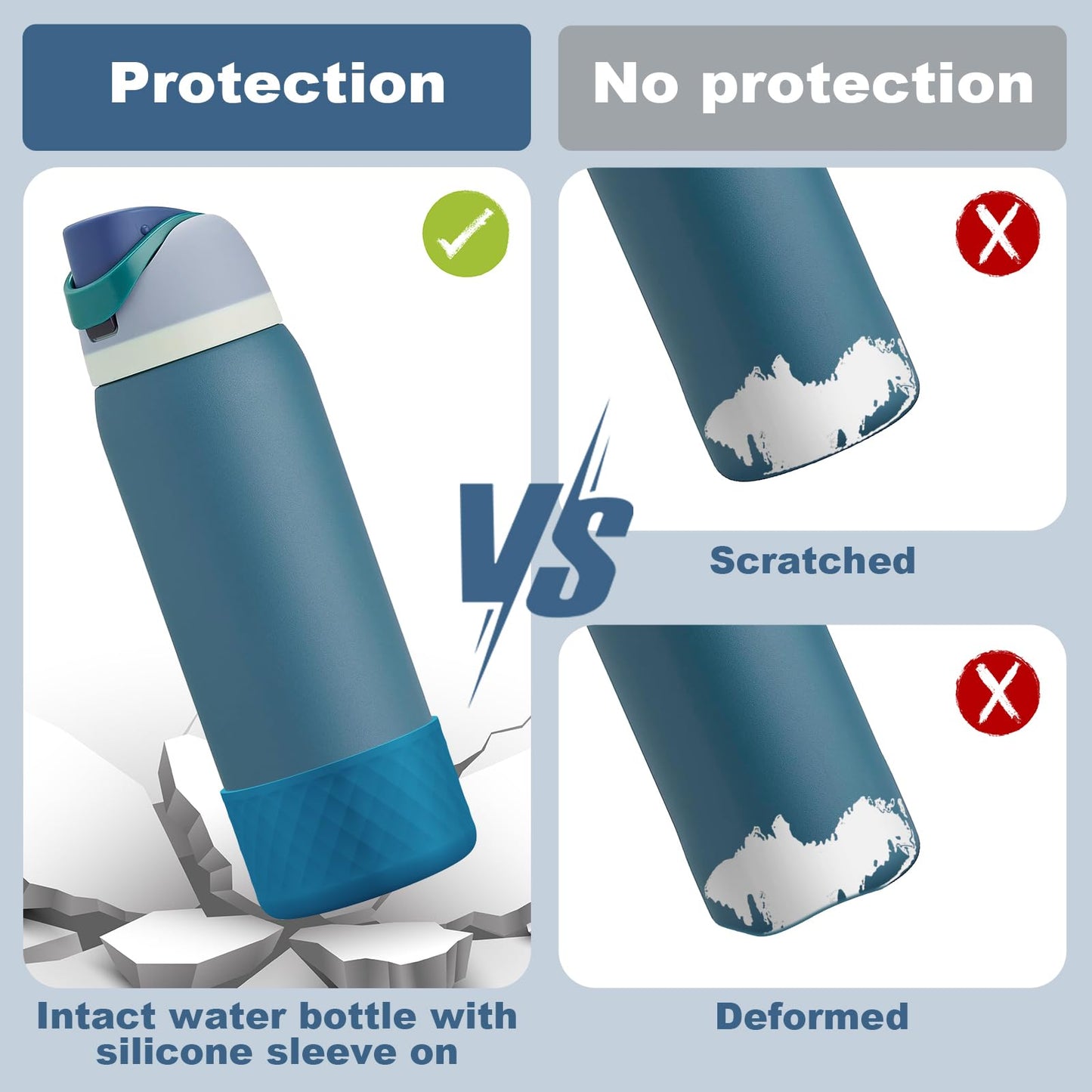 Silicone Boot for Owala Water Bottle 40 oz, Anti-Slip Protective Sleeve for FreeSip/Twist/Flip Stainless Steel Water Bottles Accessories
